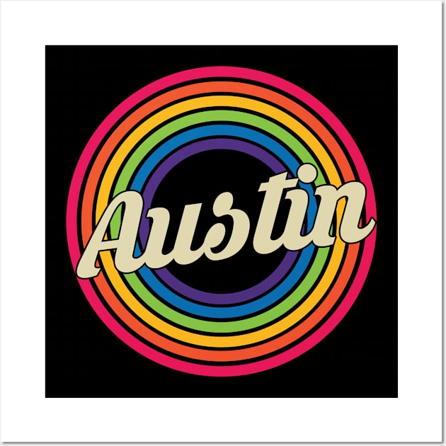 Austin - Retro Rainbow Style Wall Art by MaydenArt